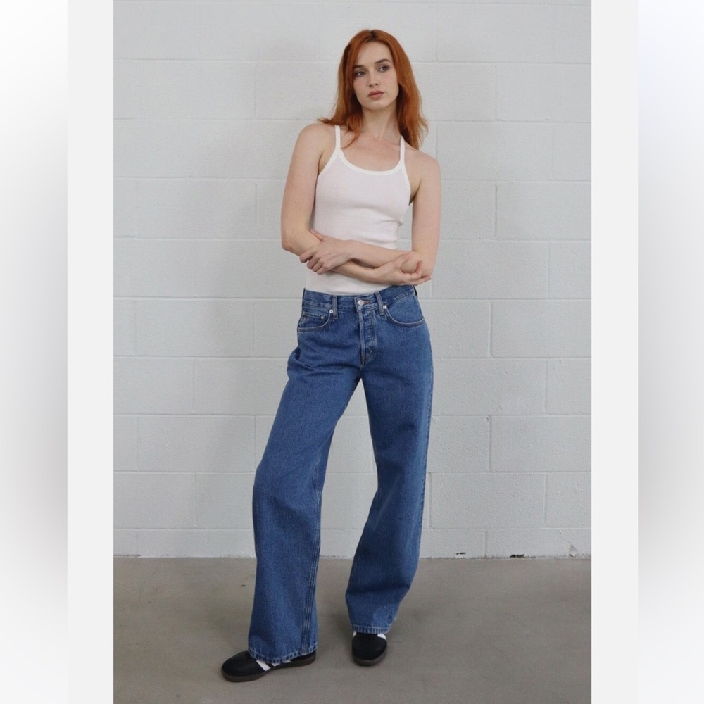 NWT Etica Stanton Relaxed Wide Leg Jeans in Fistral